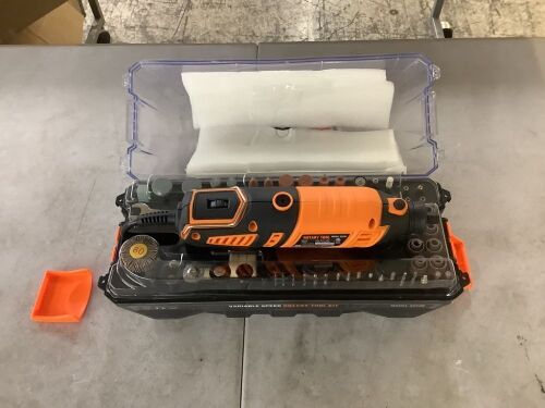 WEN 23190 1.3-Amp Variable Speed Steady-Grip Rotary Tool with 190-Piece Accessory Kit, Flex Shaft, and Carrying Case - 1 Latch Broken on Case - Lot 500