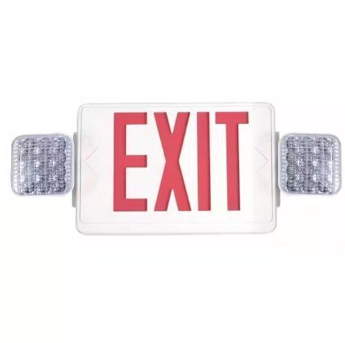 Commercial Electric Combo 14-Watt Equivalent Integrated LED White Exit Sign and Emergency Light with Ni-Cad 9.6-Volt Battery - Lot 511