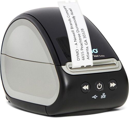 DYMO LabelWriter 550 Turbo Label Printer, Label Maker with High-Speed Direct Thermal Printing, Automatic Label Recognition, Prints Variety of Label Types Through USB or LAN Network Connectivity - Lot 34