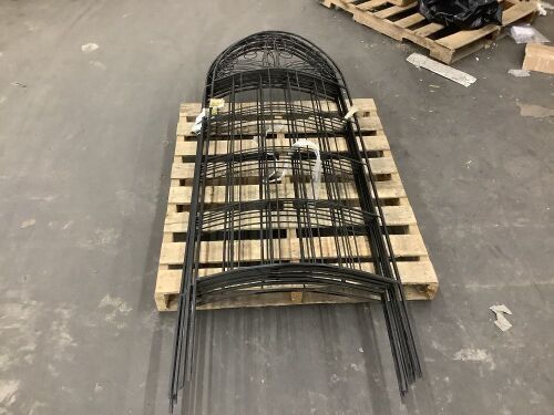 Lot of (7) Vigoro 80 in. H Black Metal Scroll Curved Garden Trellis - Lot 521