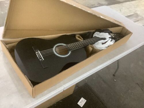 Beginner Acoustic Guitar Set w/ Case, Strap, Strings - 38in - Lot 614