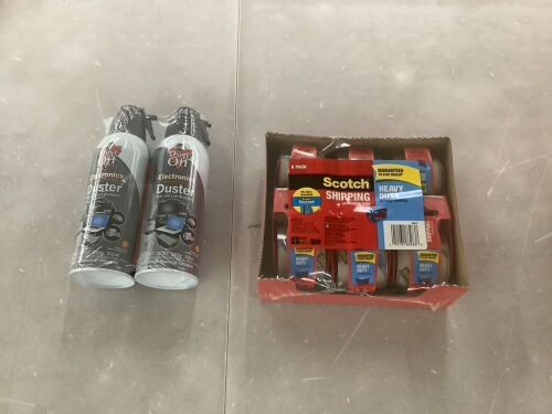 Scotch Shipping Packing Tape, 6 Pack & Electronic Duster, 2 Pack  - Lot 624