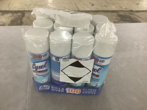 Lot of (12) Lysol Disinfectant Spray  - Lot 627