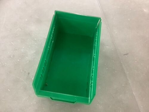 Green Plastic Shelf Bins, 30 ct - Some Damaged - Lot 710