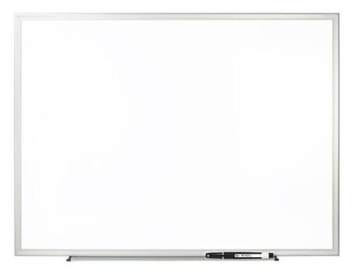 Non-Magnetic Melamine Dry-Erase Whiteboard, 36" x 48", Aluminum Frame  - Lot 719