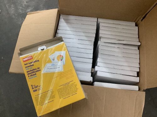 Lot of (31) Staples Hot Laminating Pouches, Letter Size, 100 ct  - Lot 31