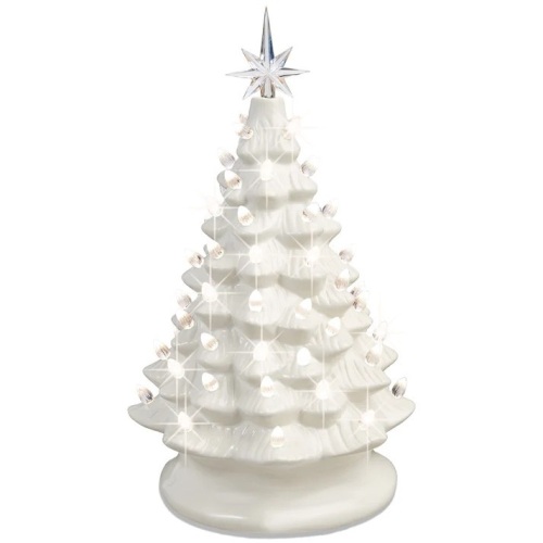 Pre-Lit Ceramic Tabletop Christmas Tree with Lights- 15in - Lot 7667