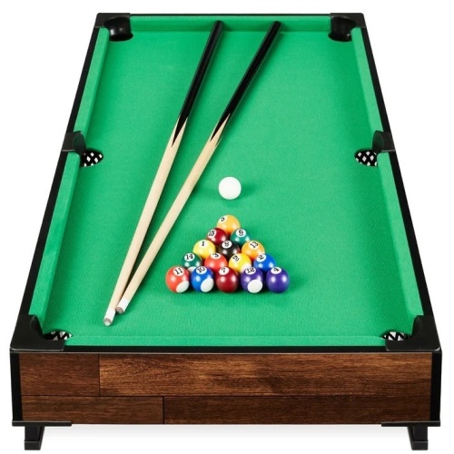 Tabletop Billiard Set, Pool Arcade Game Table w/ 2 Cues, Storage Bag - 40in - Lot 7793