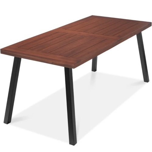 6-Person Indoor Outdoor Acacia Wood Dining Table - Lot 7806