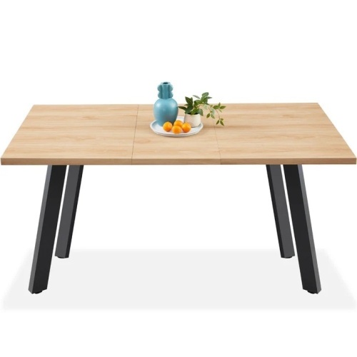 Modern Extendable Dining Table w/ Leaf Extension, 2 Locks - 47 to 63in - Lot 7873
