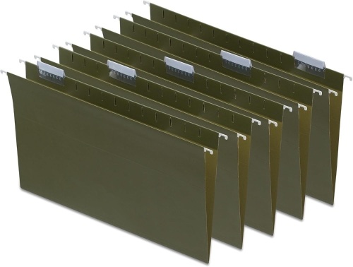Tru Red Recycled Hanging File Folders 5 Tab, Legal Size, 50/Box - Lot 6925