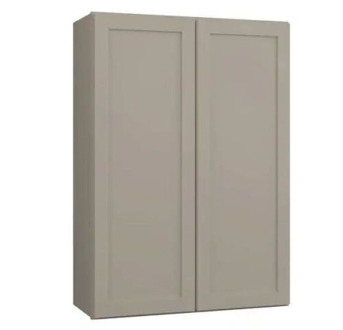 Hampton Bay Courtland 30 in. W x 12 in. D x 42 in. H Assembled Shaker Wall Kitchen Cabinet in Sterling Gray - Lot 94