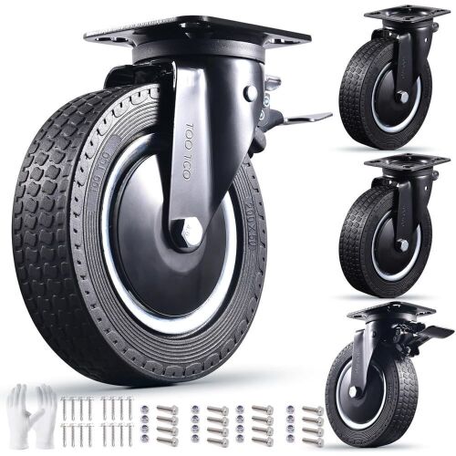 Heavy Duty 8 Inch Caster Wheels, Set of 4 - Lot 95