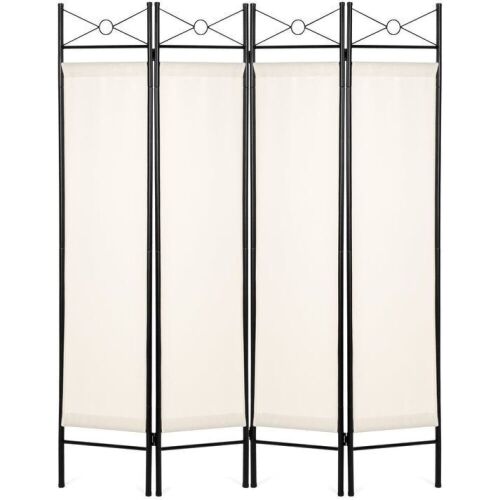 4-Panel Folding Privacy Screen Room Divider Decoration Accent, 6ft - Lot 155