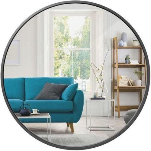 Framed Round Bathroom Vanity Wall Mirror w/ Anti-Blast Film - 36in - Lot 178