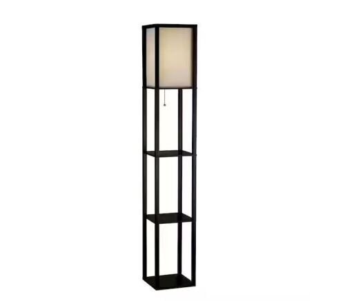 Hampton Bay 63 in. Black Shelf Floor Lamp - Lot 339