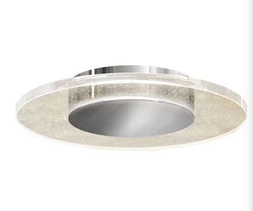 Artika Essence Disk 13 in. 1-Light Modern Chrome Integrated LED Flush Mount Ceiling Light Fixture, 2 Pack  - Lot 355