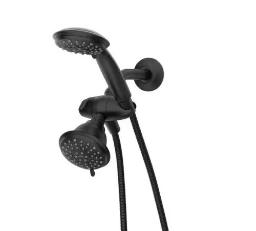 Lot of (2) MOEN Attune 8-Spray 4 in. Dual Wall Mount Fixed and Handheld Shower Head 1.75 GPM in Matte Black - Lot 358