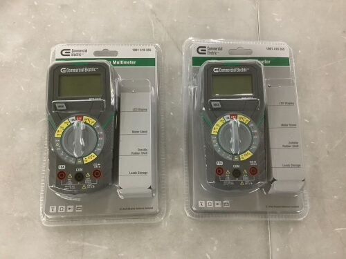 Lot of (2) Commercial Electric Digital Manual-Ranging Multimeter - Lot 363
