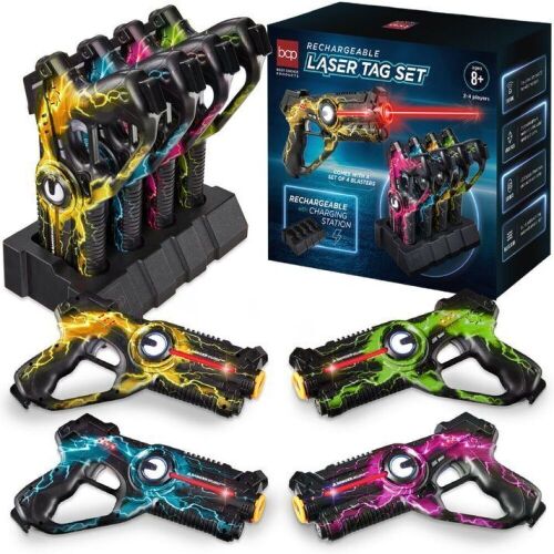 Set of 4 Rechargeable Laser Tag Blasters w/ Docking Station, No Vests Needed - Lot 320
