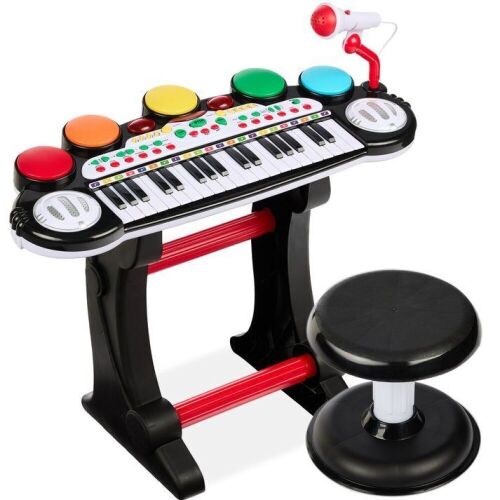 37-Key Kids Electric Keyboard w/ Microphone, Stool - Lot 523