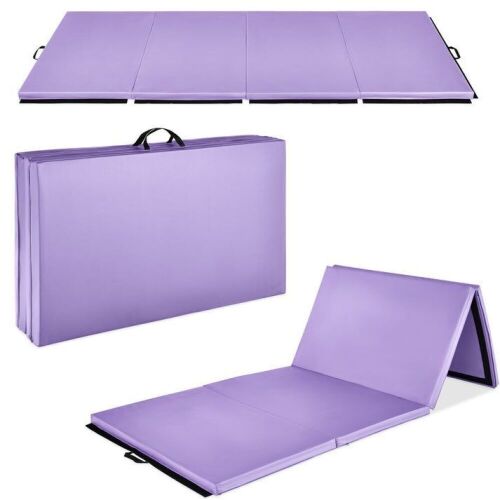 Folding Exercise Fitness Workout Gym Floor Mat w/ Handles - Lot 529