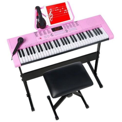61-Key Beginners Electronic Keyboard Piano Set w/ 3 Modes, Microphone - Lot 102