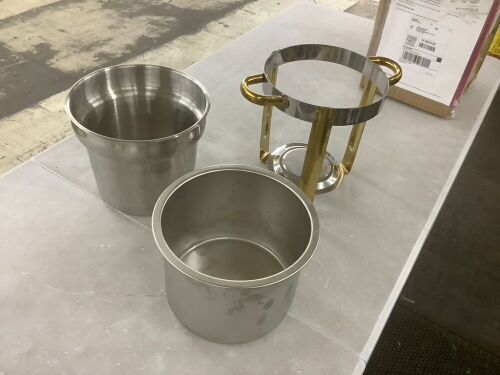 7.4Qt Gold Stainless Steel Full Size Round Mid-Range Soup Chafer - Lot 118