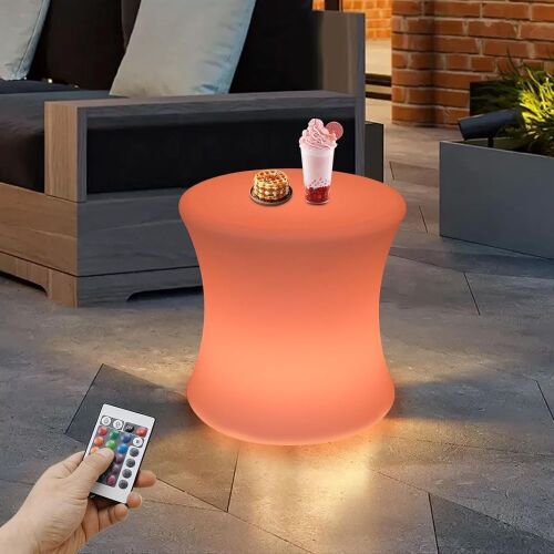 Lot of (2) Multi-Color LED Round Drum-Shaped Stool 16" - Lot 69