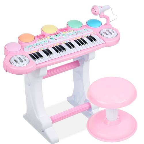 37-Key Kids Electric Keyboard w/ Microphone, Stool - Lot 7597