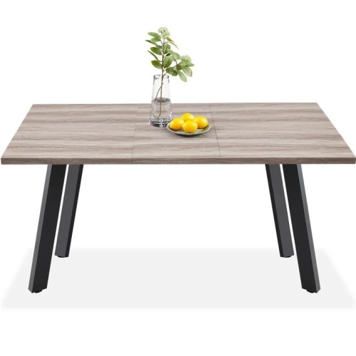 Modern Extendable Dining Table w/ Leaf Extension, 2 Locks - 47 to 63in - Lot 8004