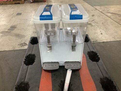 ROVSUN Commercial Beverage Dispenser, 18L x 2 Tanks - Gets Cold, Mixing Works - Lot 23