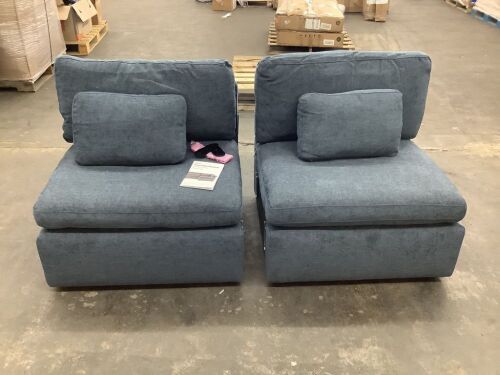 Chita Modular Sofa Pieces, 2 Armless Sections - Missing One Foot  - Lot 108