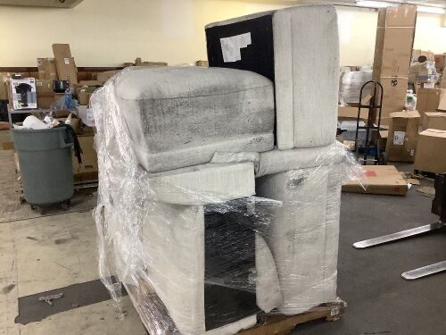 Bodhild 115.7'' Boucle 4 Piece Modular Sectional with Ottoman - Dirty, Unknown if Complete - Lot 359