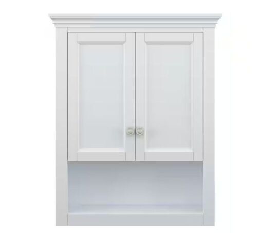 Home Decorators Collection Lamport 26 in. W x 8 in. D x 32 in. H Bathroom Storage Wall Cabinet in White - Lot 363
