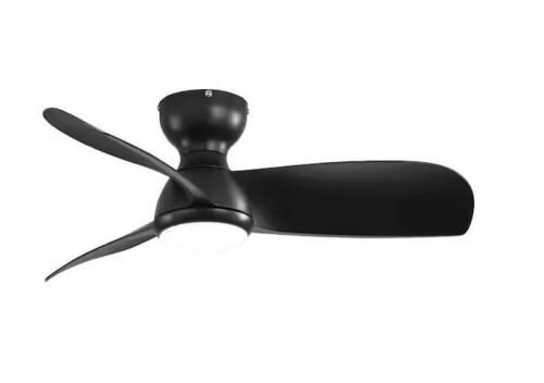 Breezary Tracy 36 in. Integrated LED Indoor Black Flush Mount Ceiling Fan with Light and Remote Control  - Lot 402