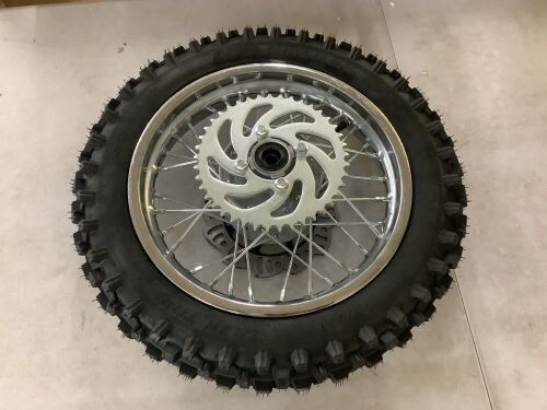 Rear Wheel Rim Tire Assembly for Dirt Pit Bike - Lot 156
