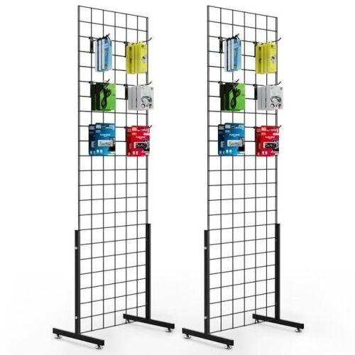 Bonnlo 6' x 2' Wire Grid Panel Tower with T-Base, 2 Pack - Lot 157