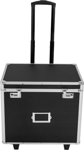 Portable Filing Storage Box with Combination Locks & Telescopic Handle, 19.2" x 15" x 16"  - Lot 91