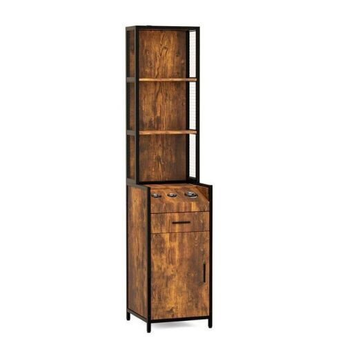 OmySalon Salon Storage Station Cabinet w/1 Drawer 3-Tier Storage Shelf 1 Storage Cabinet 3 Hot Tool Holders - Lot 89