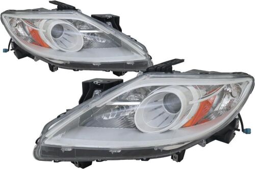 PERDE Headlight Set Compatible With Mazda CX-9 2010-2012 Halogen Chrome Housing  - Lot 244