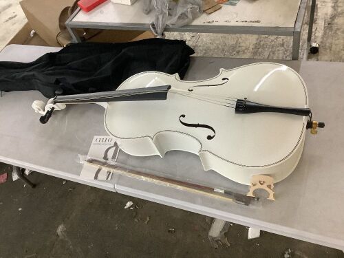 4/4 Basswood Acoustic Cello Set with Bag and Bow  - Lot 77