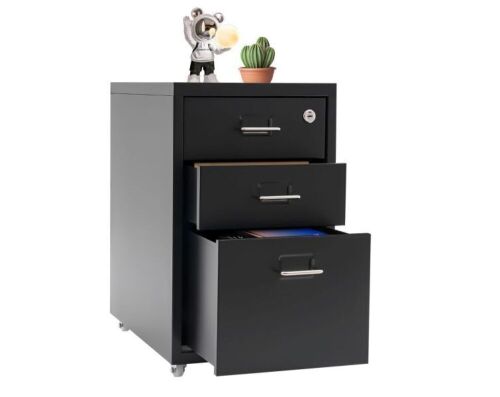 3 Drawer Metal Mobile File Cabinet with Lock - Lot 415