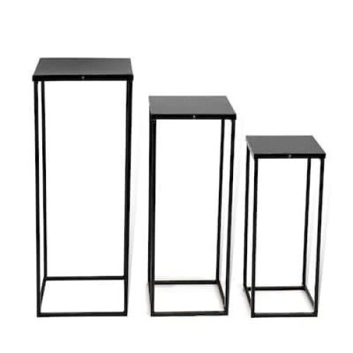Black Metal Plant Stand, Set of 3  - Lot 425