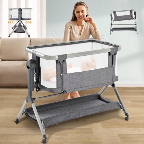 3 in 1 Baby Bassinet,Rocking Bassinet,Bedside Bassinet with Wheels - Lot 8186