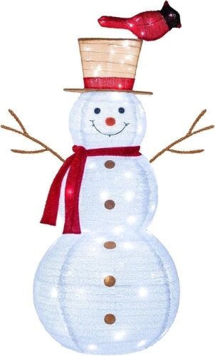 NALONE 4 FT Christmas Lighted Snowman with 100 LED Lights & Timer - Lot 199