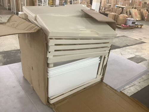 Beige Plastic Storage Cabinet with 6 Drawers - Lot 290