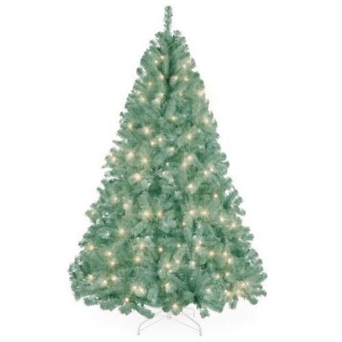 7.5' Pre-Lit Artificial Sage Green Christmas Tree w/ Incandescent Lights - Lot 387