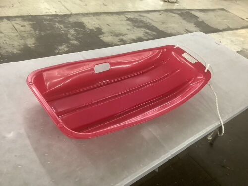 Kids Outdoor Plastic Toboggan Snow Sled Board w/ Pull Rope, Handles - 35in - Lot 894