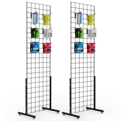 6' x 2' Wire Grid Panel Tower with T-Base, 2 Pack  - Lot 111